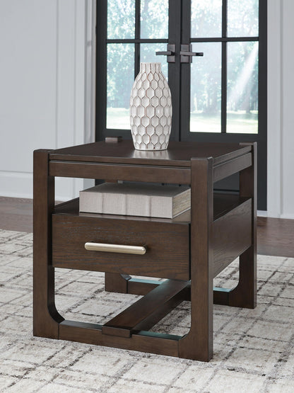 Breckington - Square End Table - Dark Brown by Ashley – view 3