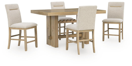 Lasinger - 5 Pc. - Counter Height Dining Table And 4 Barstools - Light Brown – 5 Piece Dining Room Sets