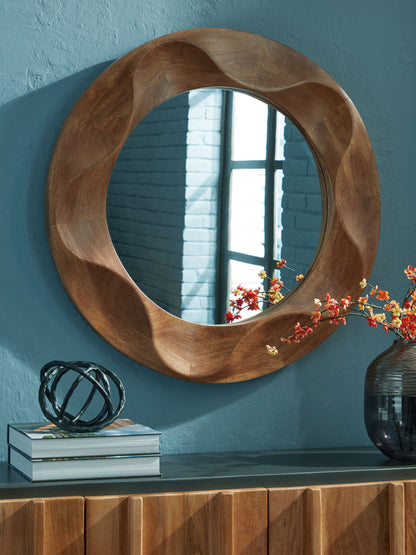 Aajon - Accent Mirror - Brown by Ashley – view 3