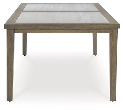 Rainier Ranch - Rectangle Dining Table With Umbrella Option - Brown / Beige by Ashley – view 3