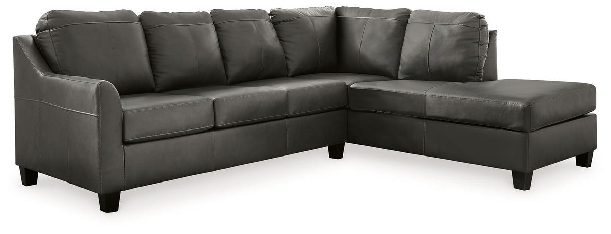 Valderno - 2-Piece Sectional With Raf Corner Chaise - Fog by Ashley – Stationary Sectionals