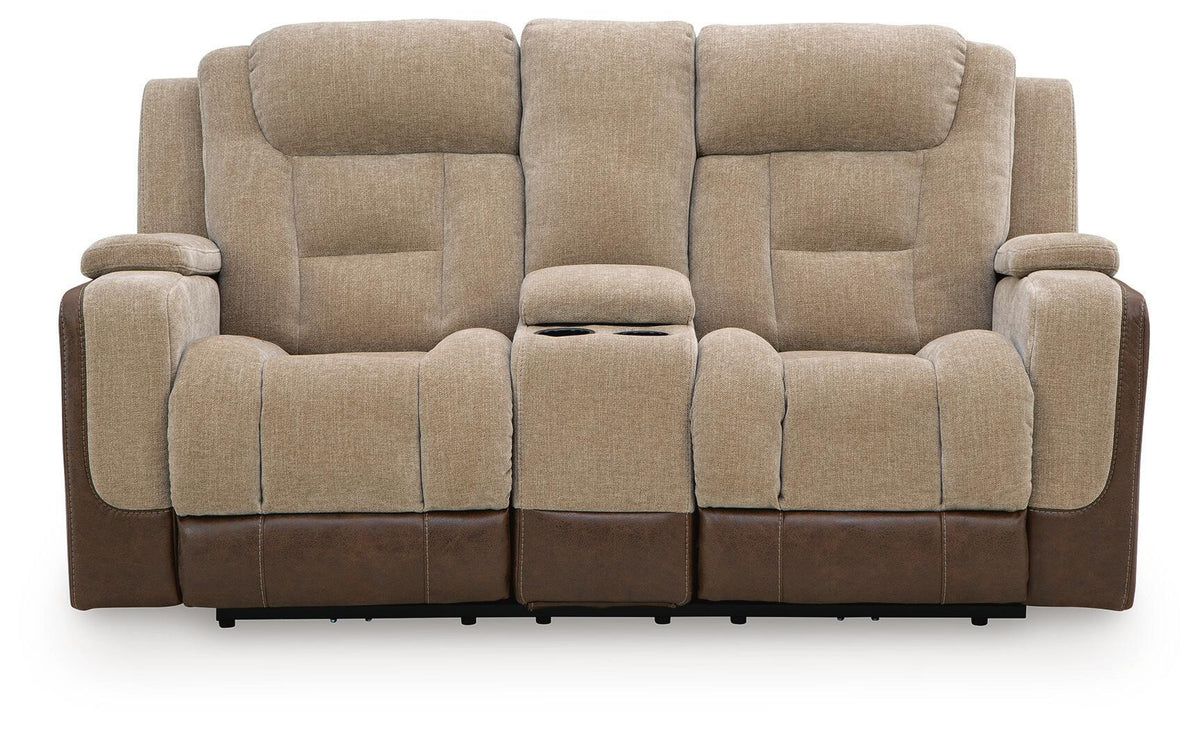 Mixed Motion - Power Reclining Loveseat With Console / Adjustable Headrest by Ashley – view 4
