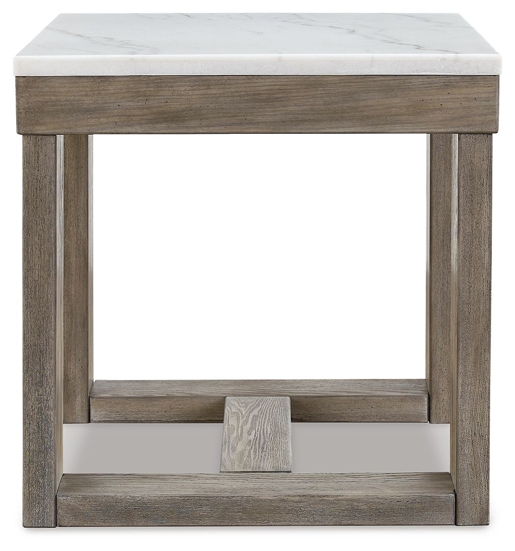 Loyaska - Square End Table - Brown / Ivory by Ashley – view 3
