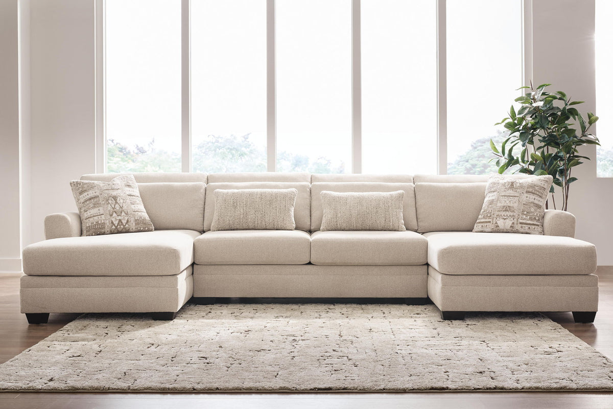 Mandi Point - 3-Piece Double Chaise Sleeper Sectional - Marble – view 3