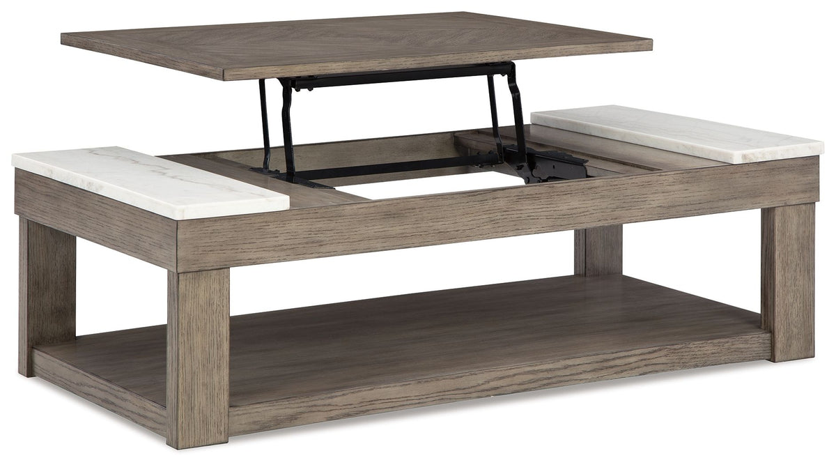 Loyaska - Lift Top Cocktail Table - Grayish Brown / White by Ashley – view 3