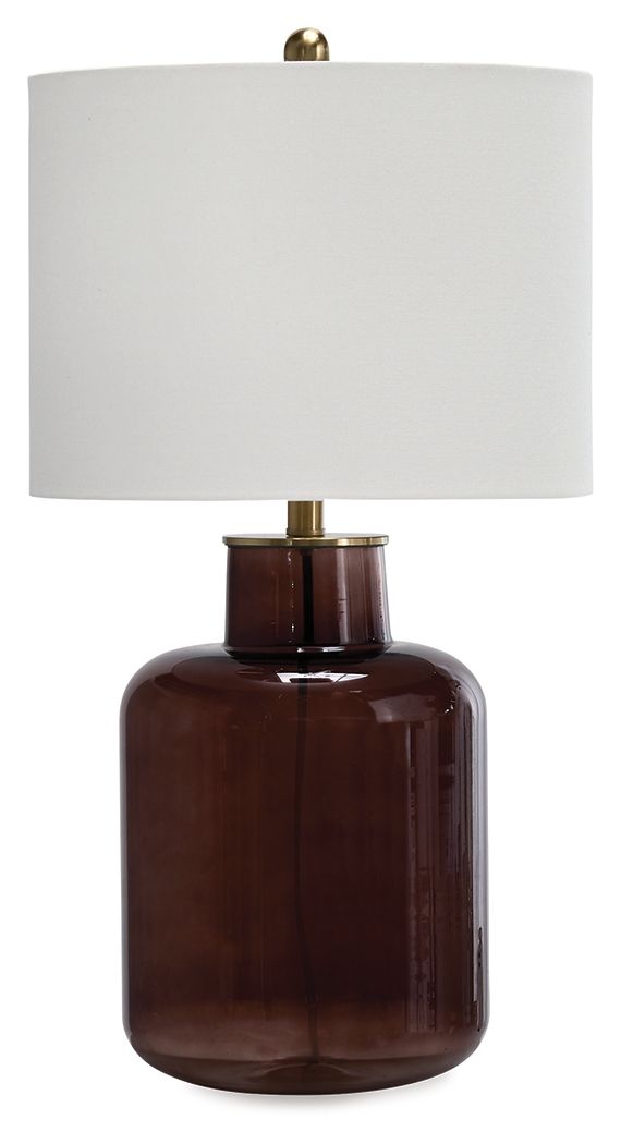 Mette - Glass Table Lamp - Brown / Gold Finish by Ashley – Table Lamps