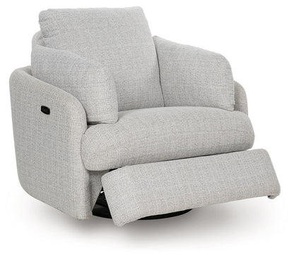 Alainmont Next-Gen Nuvella - Swivel Power Recliner - Stone by Ashley – view 3