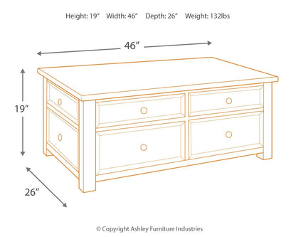 Tyler Creek - Lift Top Cocktail Table - Grayish Brown / Black by Ashley – view 4