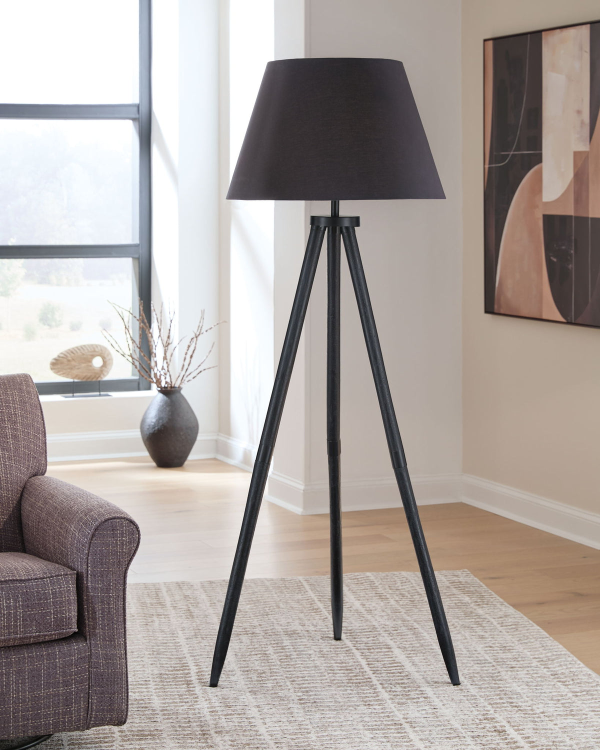 Orhan - Wood Floor Lamp - Black by Ashley – view 2