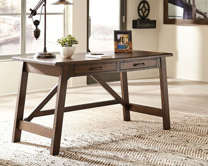 Baldridge - Home Office Large Leg Desk - Rustic Brown by Ashley – view 4