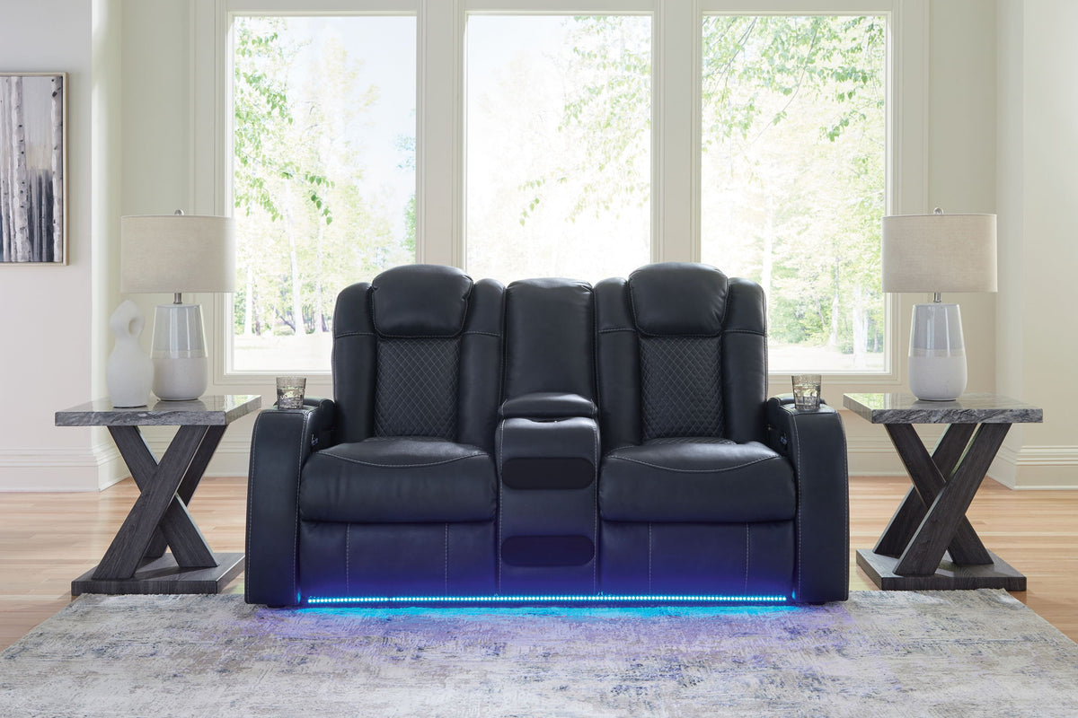 Fyne-dyme - Power Reclining Loveseat With Console/Adj Hdrst by Ashley – view 3