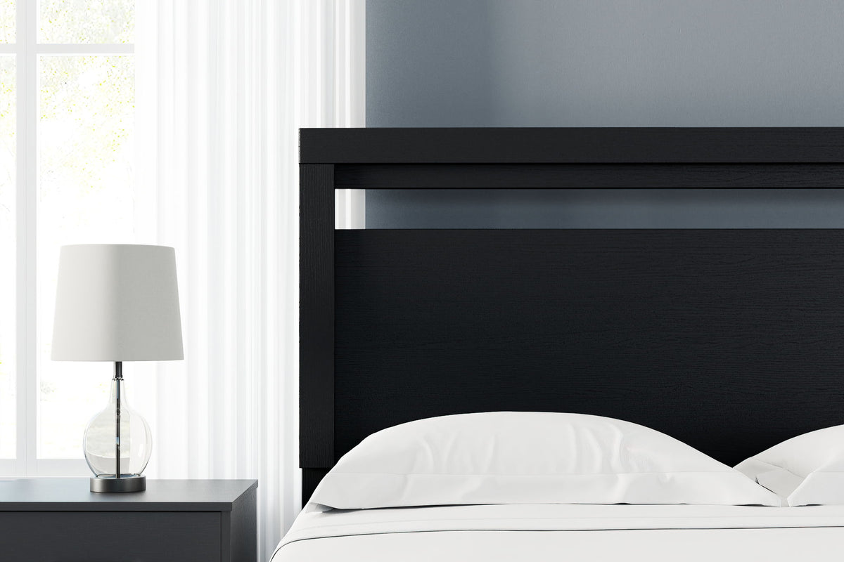 Finch - Queen Panel Headboard - Black by Ashley – view 3