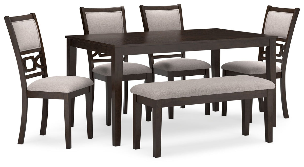 Langwest - Dining Room Table Set (Set of 6) - Brown by Ashley – 6 Piece Dining Room Sets