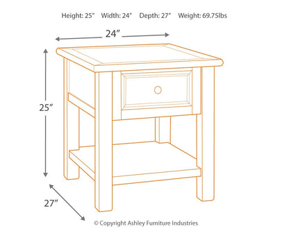 Bolanburg - Rectangular End Table - White / Brown / Beige by Ashley – view 3