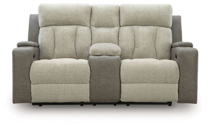 WhipLash - Power Reclining Loveseat With Console / Adj Headrest - Sisal by Ashley – view 3