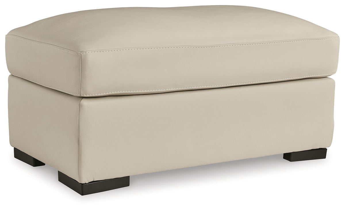 Treasure Trove - Ottoman - Almond by Ashley – Upholstered Ottomans
