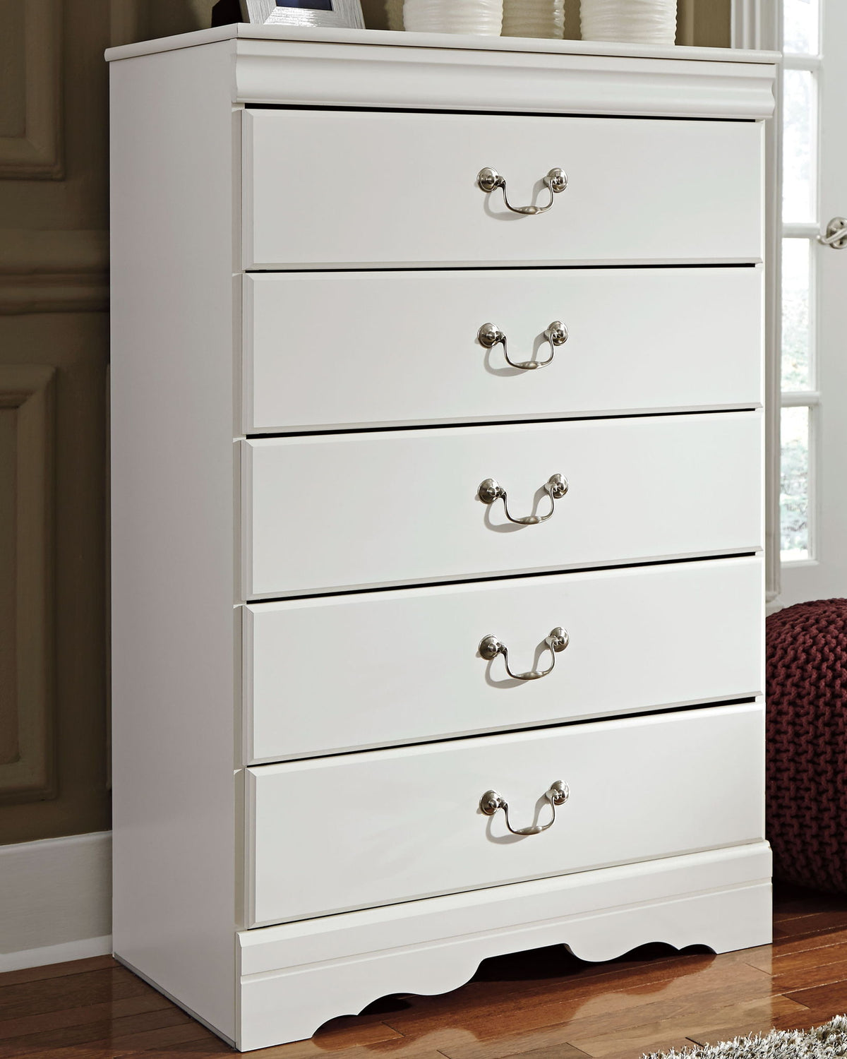 Anarasia - Five Drawer Chest - White by Ashley – view 3