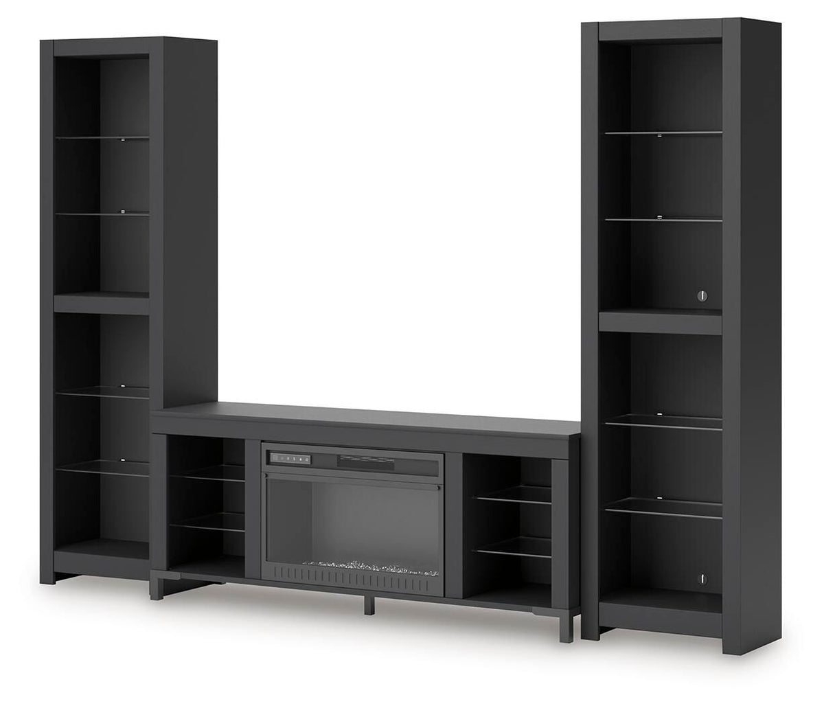 Cayberry - 3-Piece Entertainment Center With Electric Fireplace - Black by Ashley – view 4