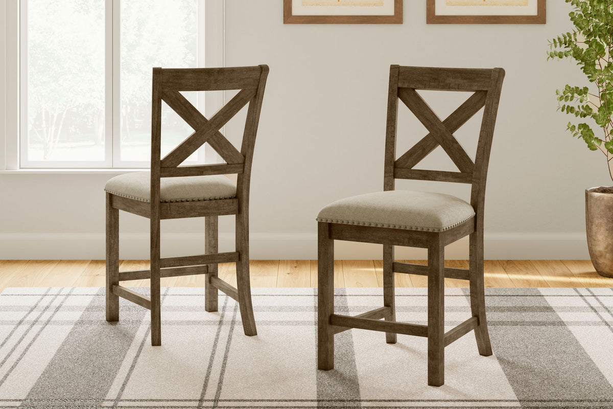 Moriville - Upholstered Barstool (Set of 2) - Beige by Ashley – view 3