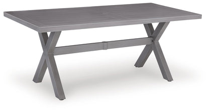 Half Moon Beach - Rectangular Dining Table With Umbrella Option - Gray by Ashley – Dining Tables