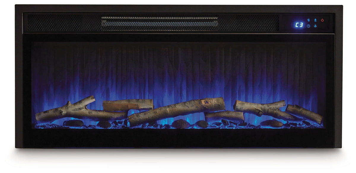 Entertainment Accessories - Fireplace Insert With Faux Birch Log Set - Black by Ashley – view 2