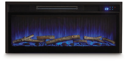 Entertainment Accessories - Fireplace Insert With Faux Birch Log Set - Black by Ashley – view 2