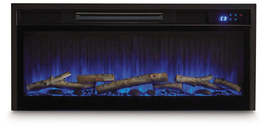 Entertainment Accessories - Fireplace Insert With Faux Birch Log Set - Black by Ashley – view 2