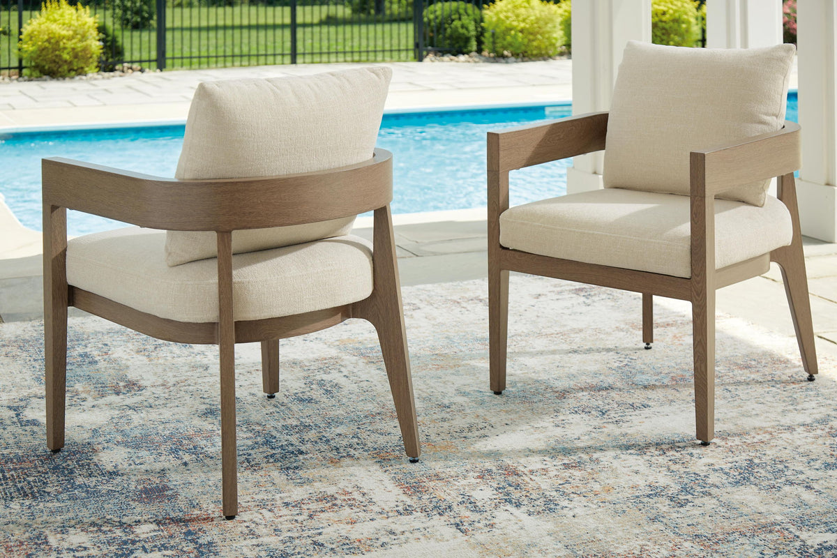 Serene Bay - Arm Chair With Cushion (Set of 2) - Dark Brown / White by Ashley – view 3