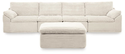 Fannin - 4-Piece Sectional With Ottoman - Ivory by Ashley – Stationary Sectionals