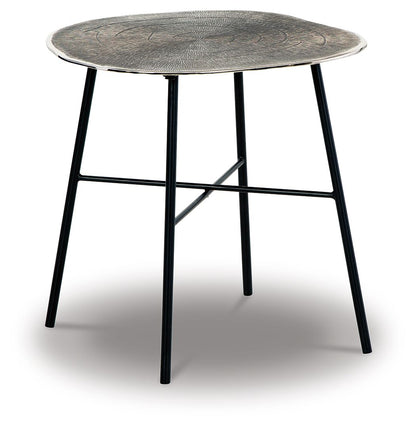 Laverford - Round End Table - Chrome / Black by Ashley – End Tables