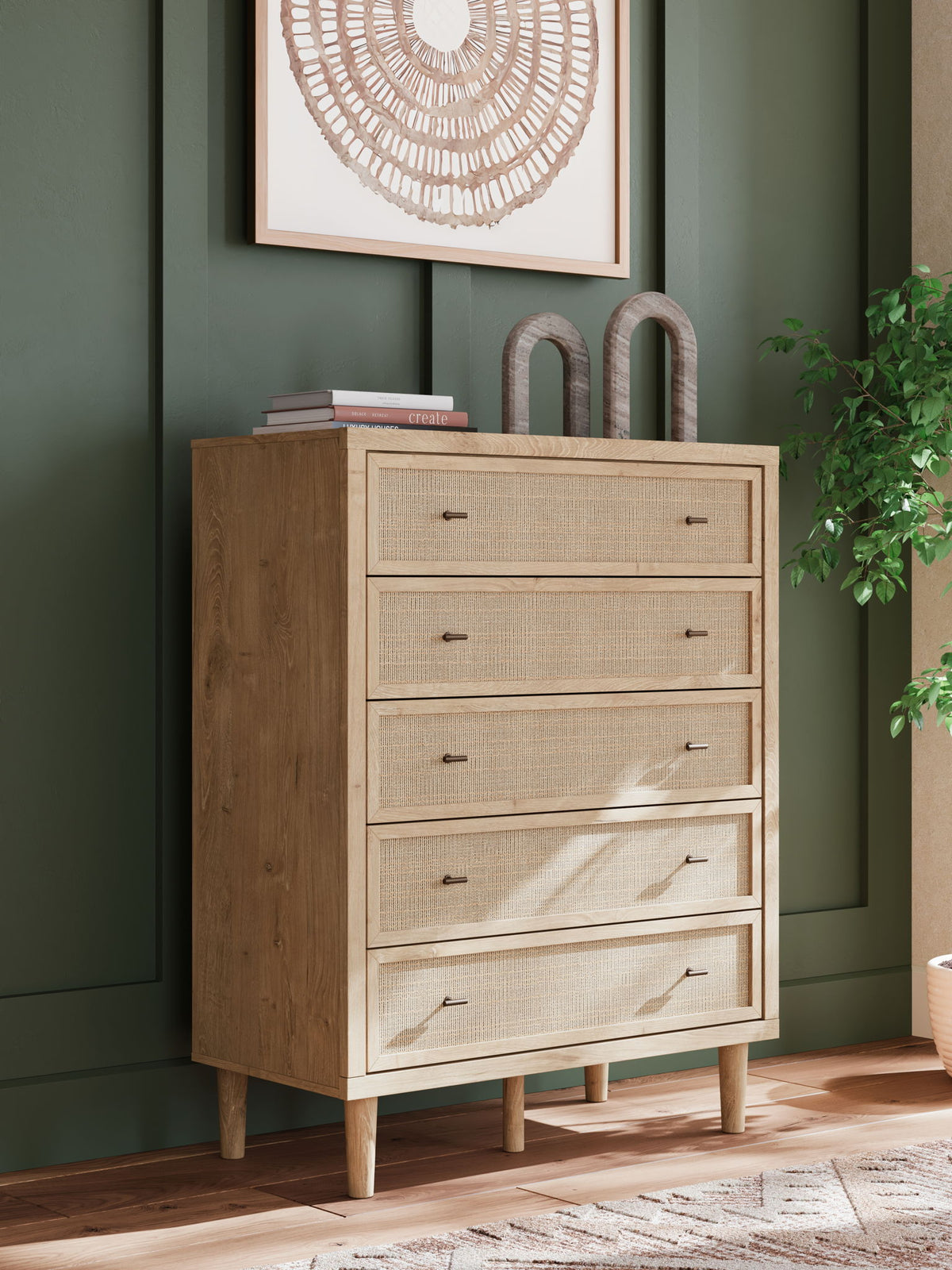 Cielden - Five Drawer Wide Chest - Two-Tone by Ashley – view 3