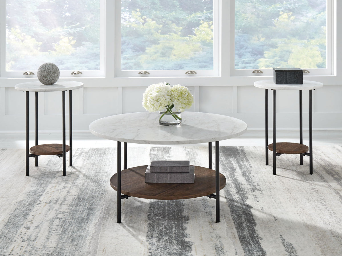 Wrenwich - Occasional Table Set (Set of 3) - Brown / Black / White by Ashley – view 3