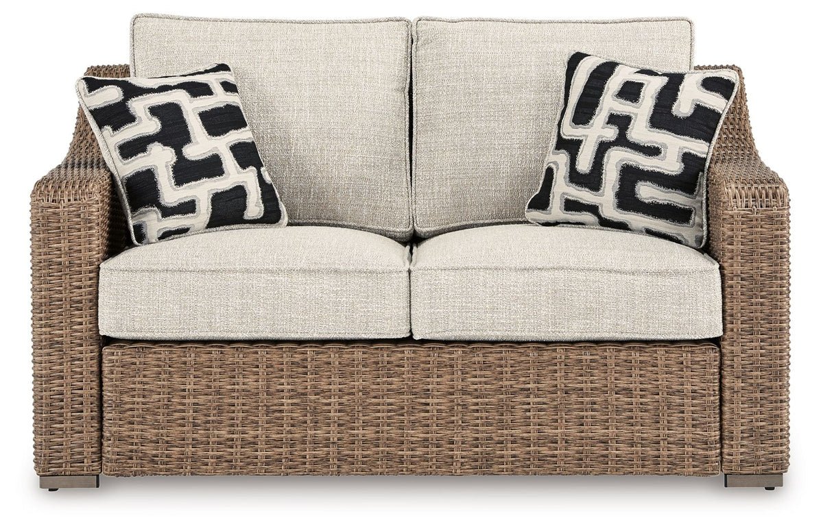 Beachcroft - Loveseat With Cushion - Beige by Ashley – view 3
