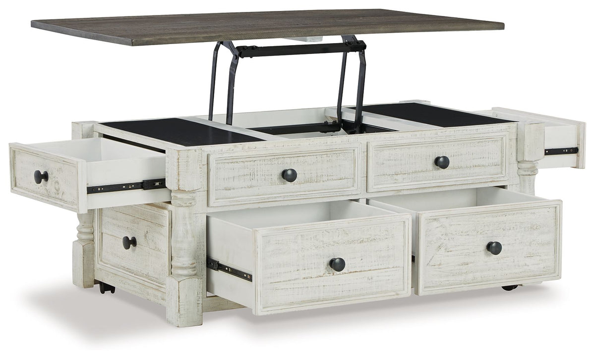 Havalance - Lift Top Cocktail Table with Storage Drawers - White / Gray by Ashley – view 2