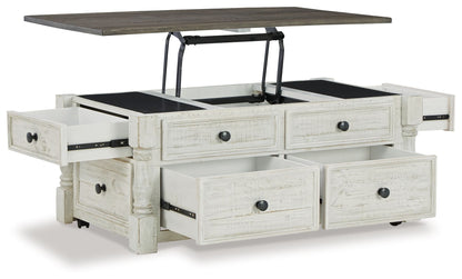 Havalance - Lift Top Cocktail Table with Storage Drawers - White / Gray by Ashley – view 2
