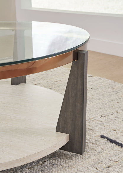 Frazwa - Round Cocktail Table - Multi by Ashley – view 4