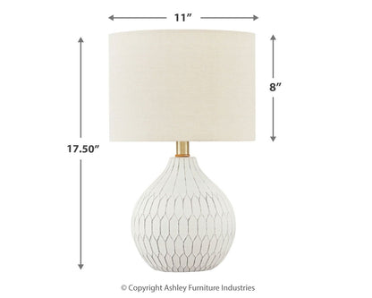 Wardmont - Ceramic Table Lamp  - White by Ashley – view 3