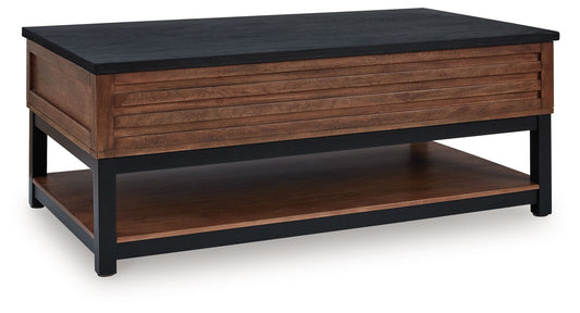 Kallari - Lift Top Cocktail Table - Warm Brown / Black by Ashley – Cocktail Tables