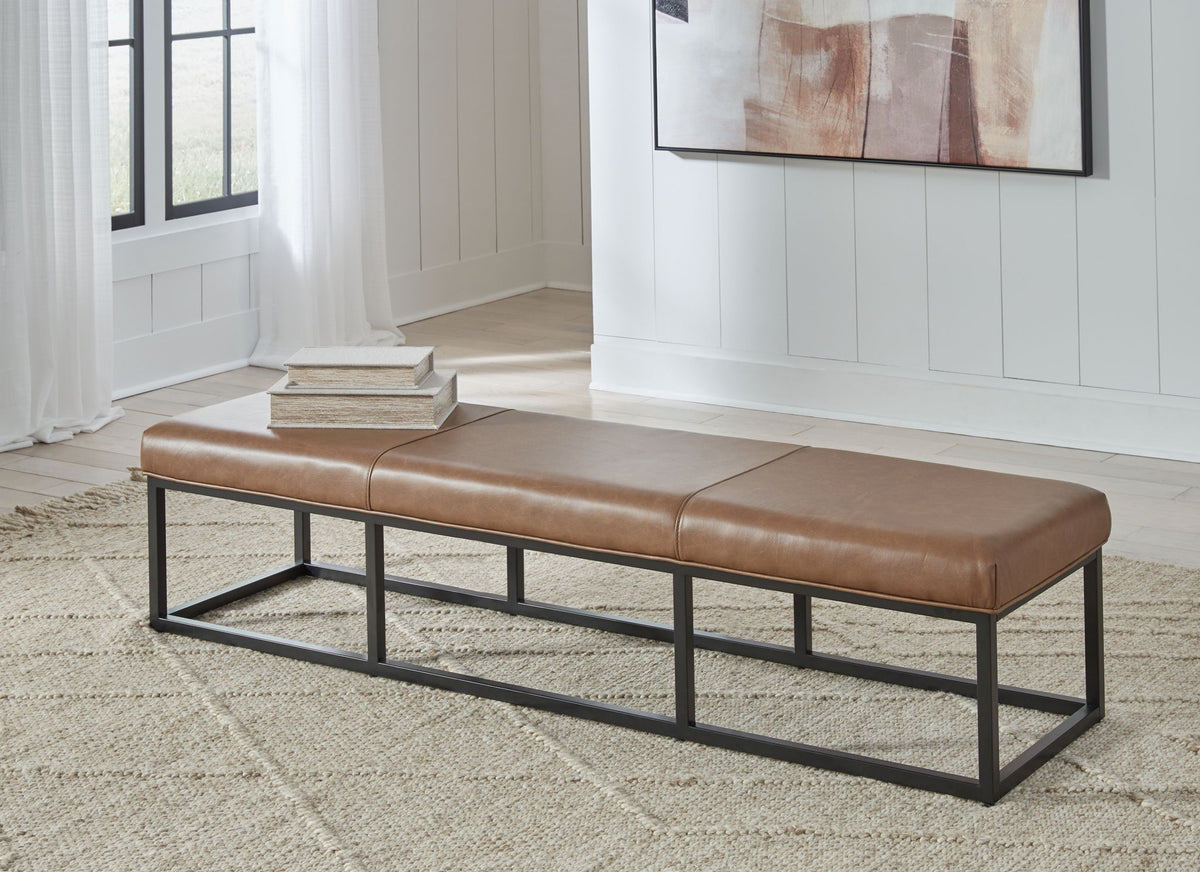 Joston - Accent Bench - Caramel by Ashley – view 4