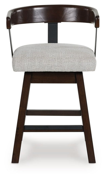 Haddigan - Upholstered Swivel Barstool (Set of 2) - Dark Brown by Ashley – view 4