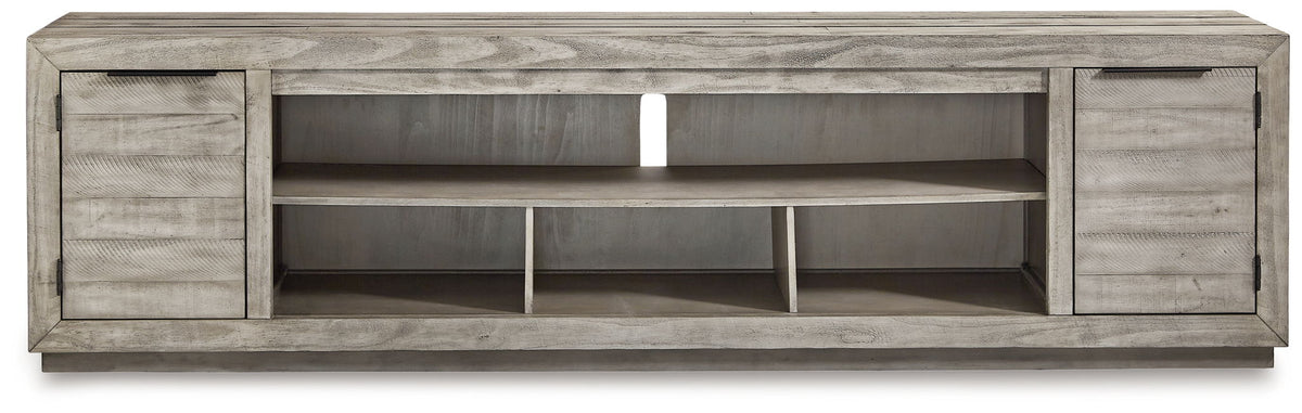 Naydell - XL TV Stand With Fireplace Option - Gray by Ashley – view 3