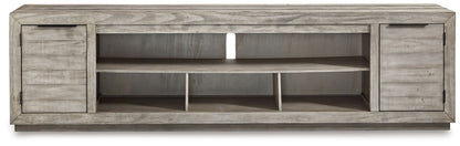 Naydell - XL TV Stand With Fireplace Option - Gray by Ashley – view 3