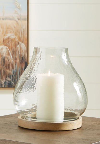 Adalisen - Candle Holder - Clear / Brown by Ashley – view 4