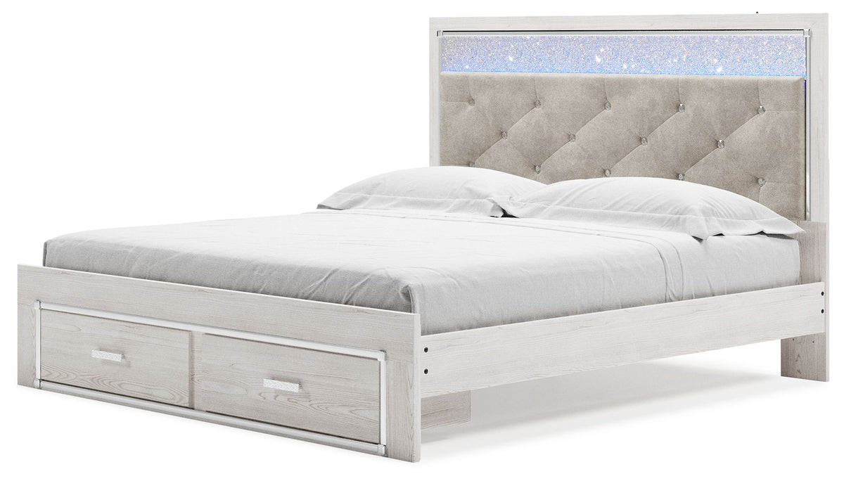 Altyra - King Upholstered Storage Bed - White by Ashley – view 3