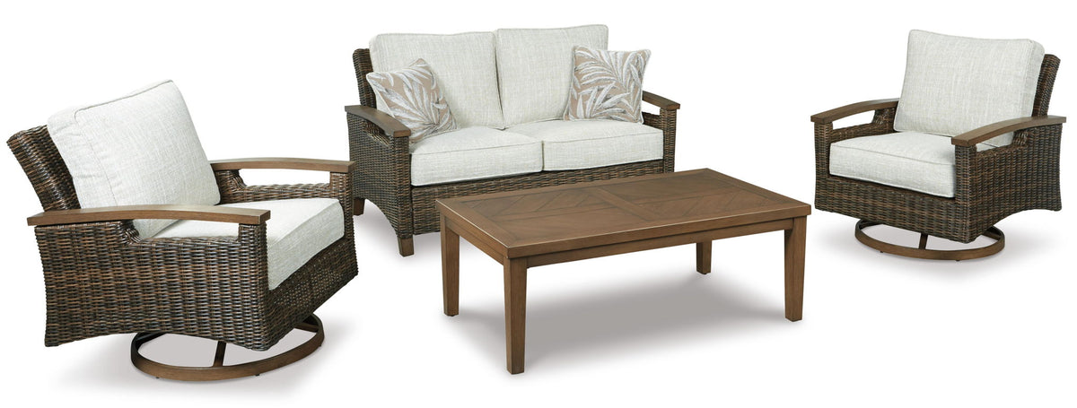 Paradise Trail - Loveseat w/Cushion - Medium Brown by Ashley – view 4