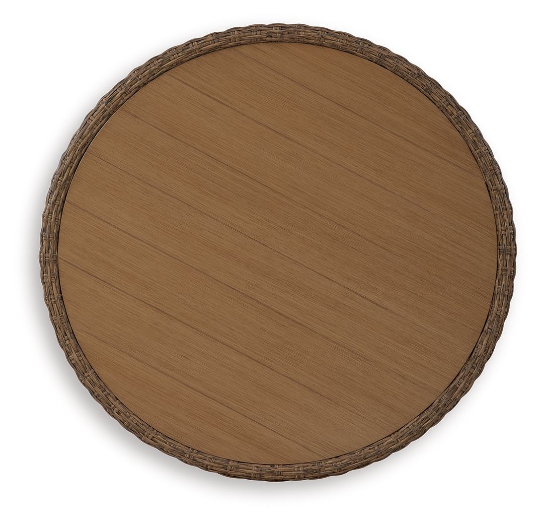 Double Point - Round Cocktail Table - Beige by Ashley – view 4