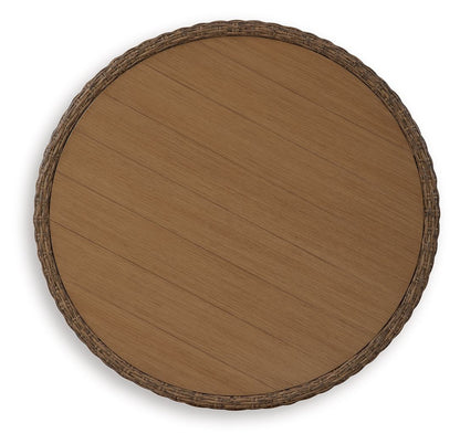 Double Point - Round Cocktail Table - Beige by Ashley – view 4