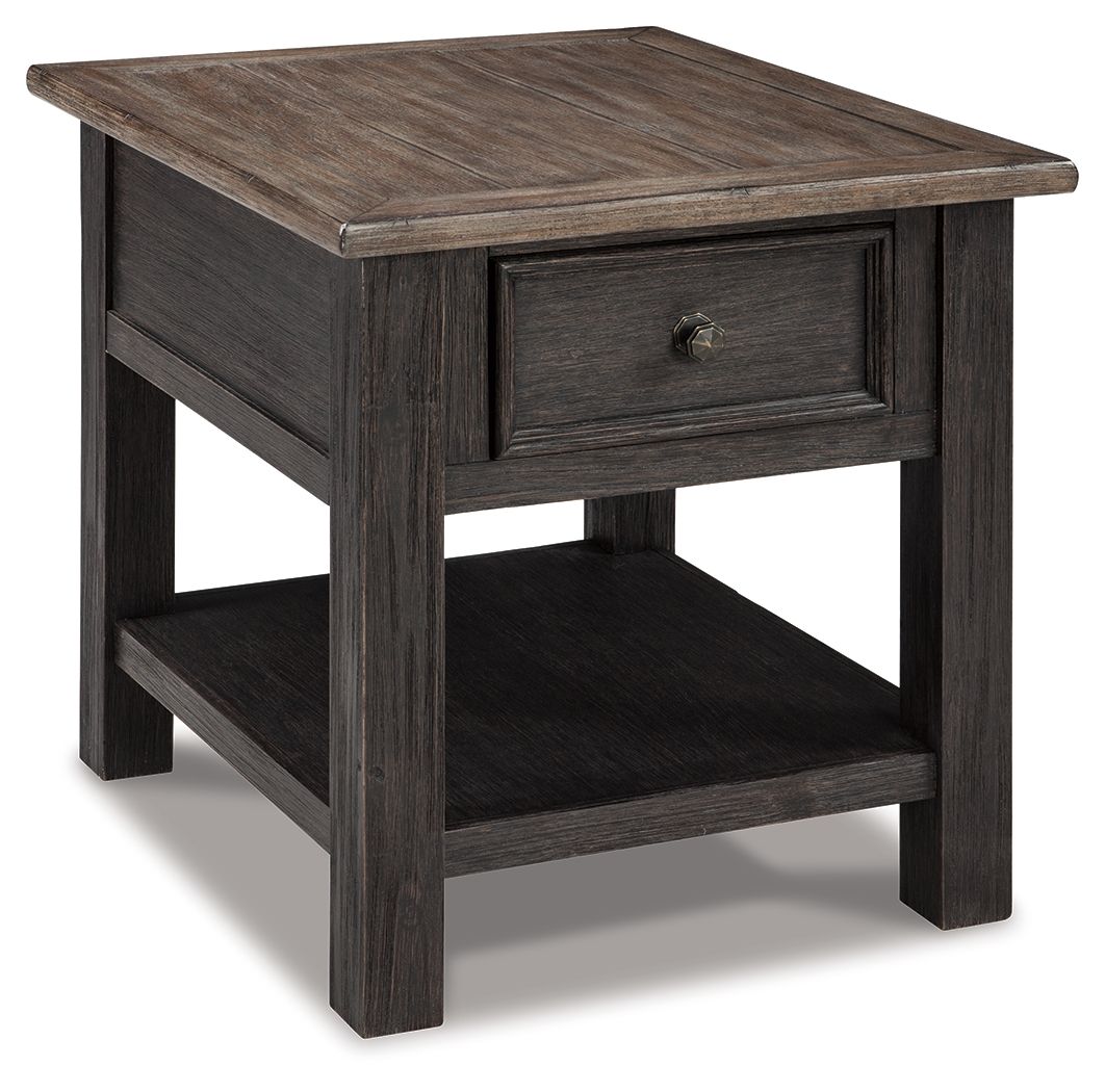 Tyler Creek - Rectangular End Table - Grayish Brown / Black by Ashley – End Tables