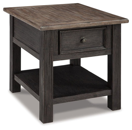 Tyler Creek - Rectangular End Table - Grayish Brown / Black by Ashley – End Tables
