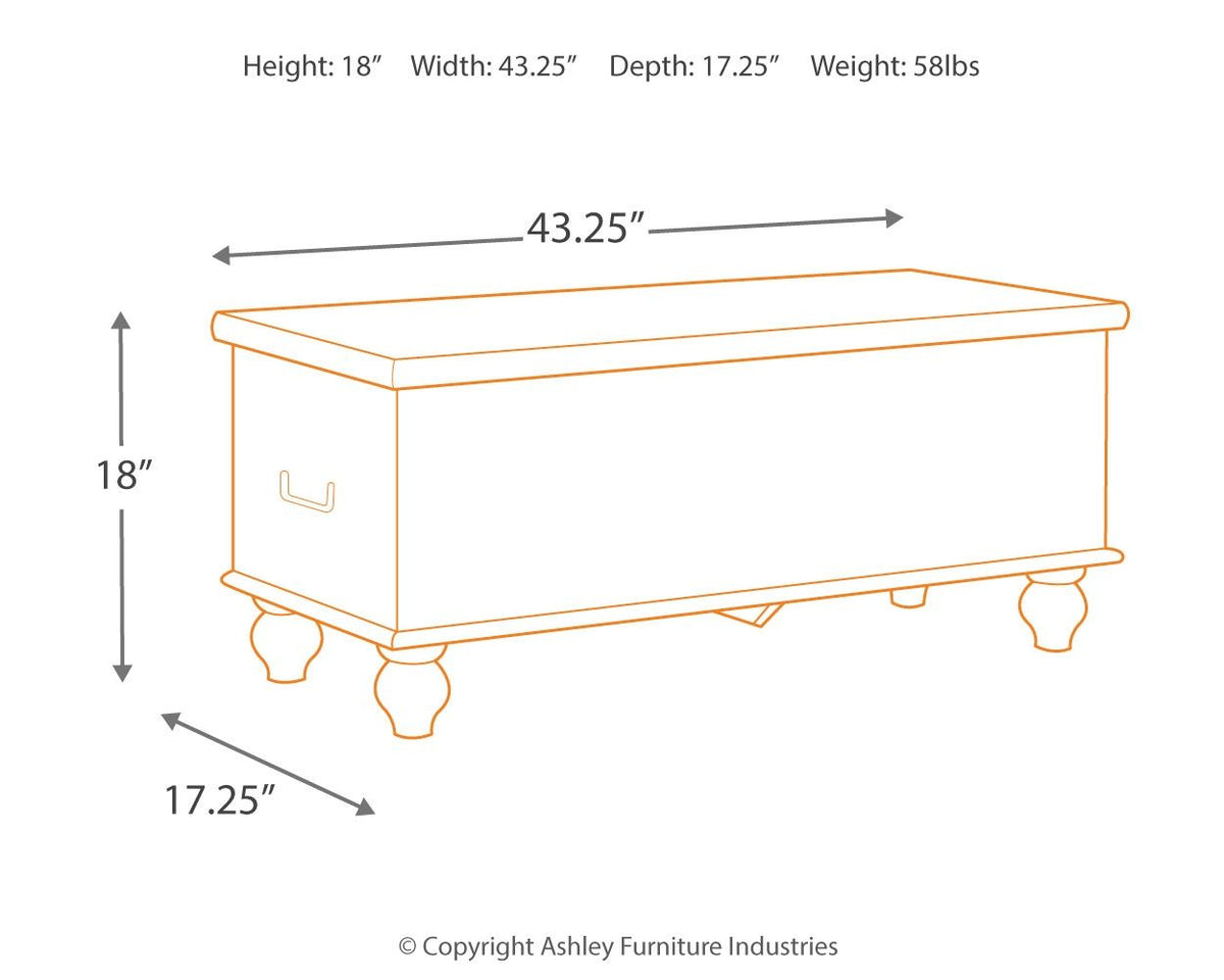 Fossil Ridge - Storage Bench - Beige by Ashley – view 2